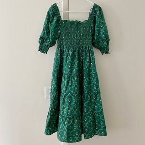 Hill House Home Nesli Dress Emerald Trellis Size S
